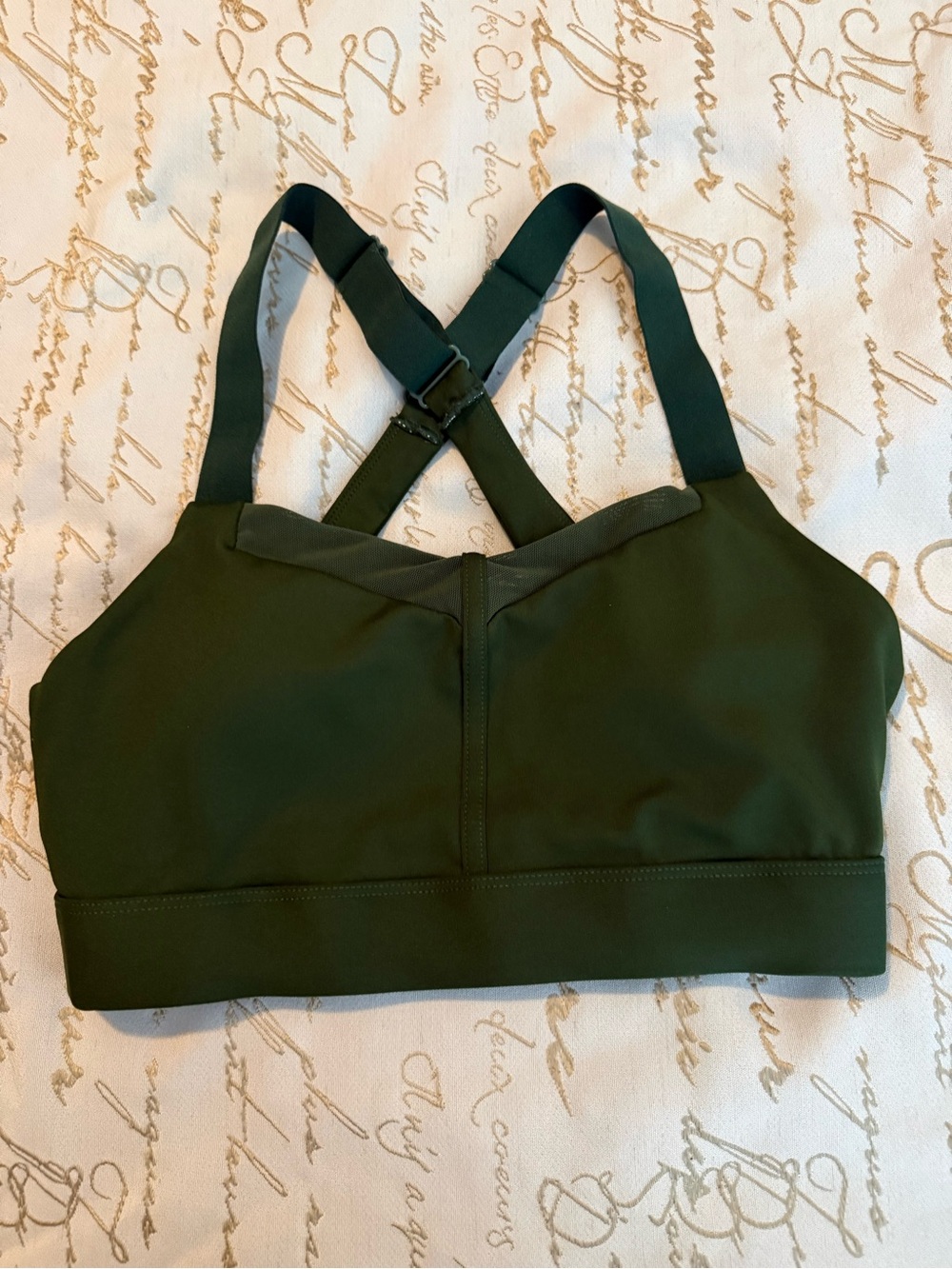BuffBunny Olive Green Crossback Sports Bra